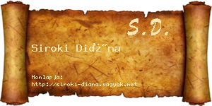 Siroki Diána névjegykártya