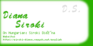 diana siroki business card